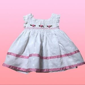 Starting Out Pink Rose & Eyelets Infant Dress